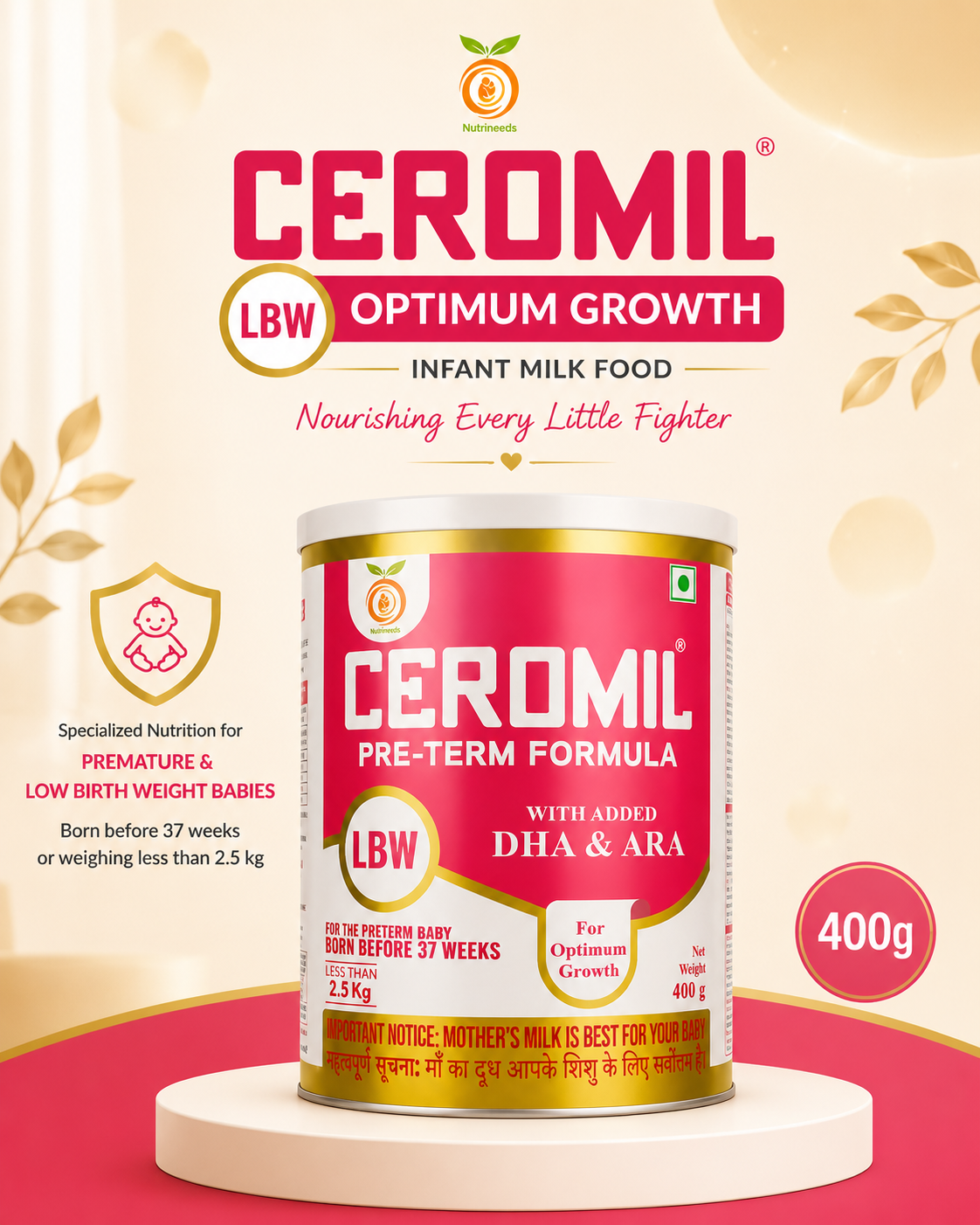 CEROMIL LBW Optimum Growth 400g Infant Milk Food